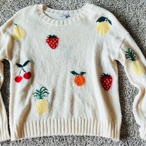 Fruit Pattern Cream Sweater